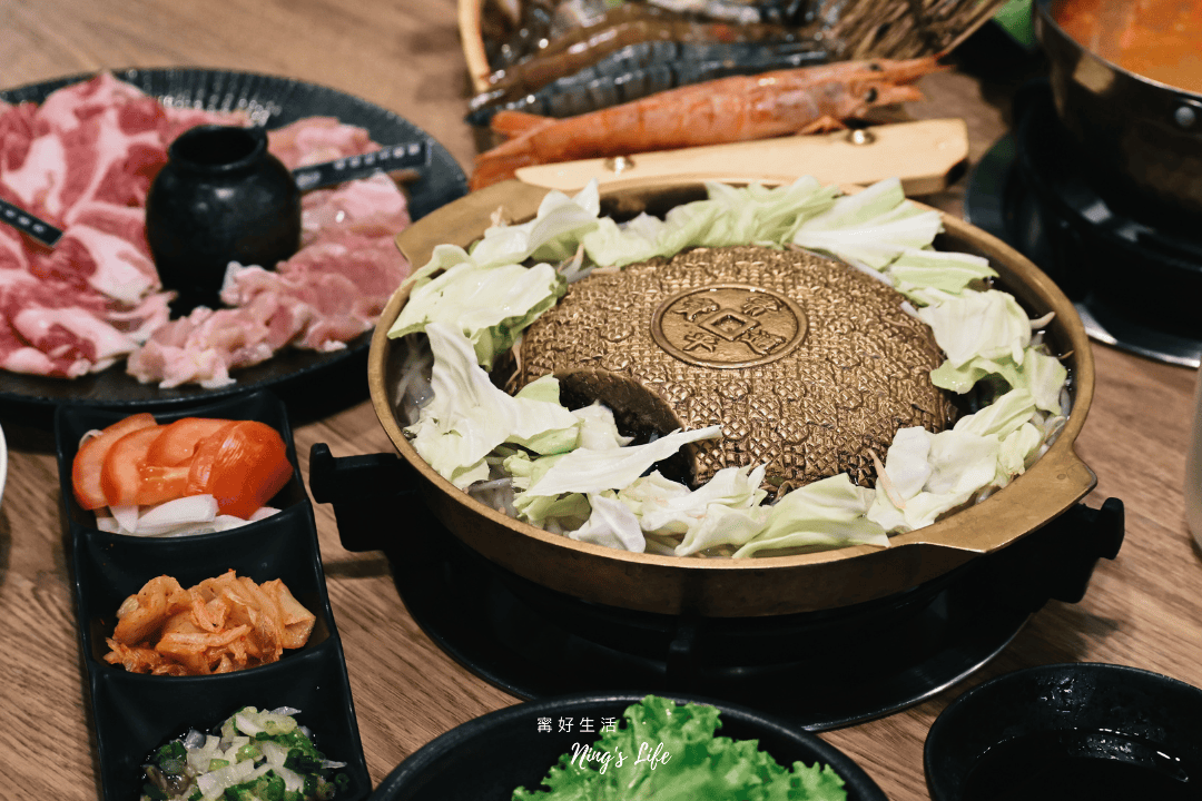 饗鍋物料理｜台中銅盤烤肉火烤兩吃 台中西屯火鍋蔬菜吃到飽
