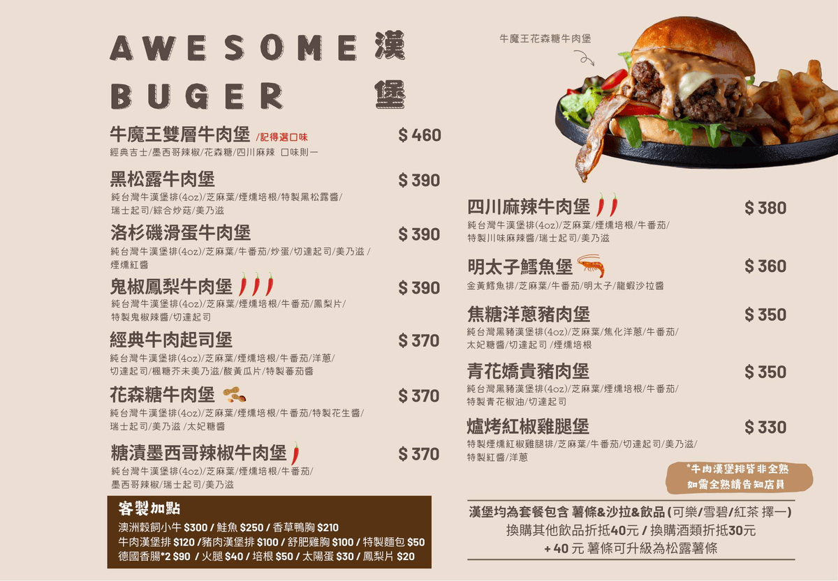 主觀廚房｜台中IG打卡台灣牛漢堡、生酮早午餐好吃嗎？